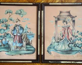 Pair Vintage Art Deco Japanese Geisha Girl Prints In Mirrored Frames
Lot #: 103