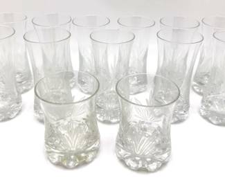 Set 19 Vintage Crystal Glasses With Etched Leaves In 3 Sizes
Lot #: 188