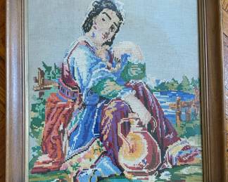 Vintage Needlepoint In Ornate Carved Giltwood Frame
Lot #: 129