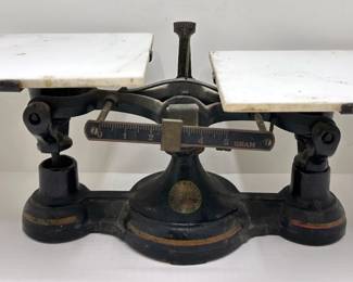 Antique Elmer & Amend Cast Iron Scale With Marble Platforms
Lot #: 87