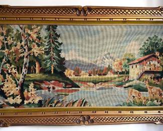 Vintage Needlepoint In Ornate Carved Giltwood Frame
Lot #: 124
