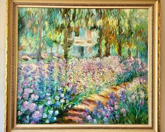 Extra Large Original Painting Reproduction Of Monet's "Garden At Giverny" In Ornate Gilt Frame, Signed
Lot #: 97