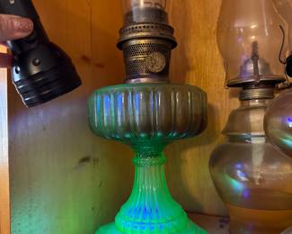 Uranium Glass Lamp