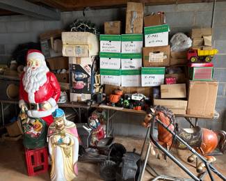 Blow molds and lots of Christmas decorations