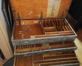 Vintage equipment tool trunk by Signal Corps