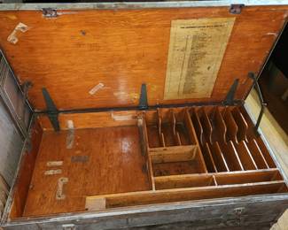 Vintage equipment tool trunk by Signal Corps