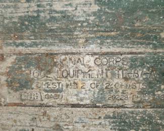 Vintage equipment tool trunk by Signal Corps