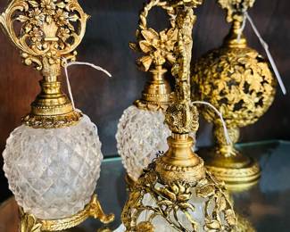 Antique glass perfume bottles 