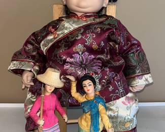 Adora Inc name your own, oriental/asian doll 
Vintage Asian stockinette dolls