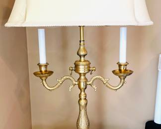 Vintage brass candelabra lamp 