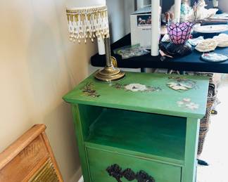 Vintage repurposed Stanley nightstand end table 