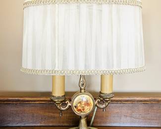 French Bouillotte brass/onyx lamp 