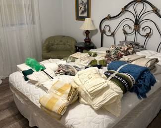 Queen size bed with mattress.