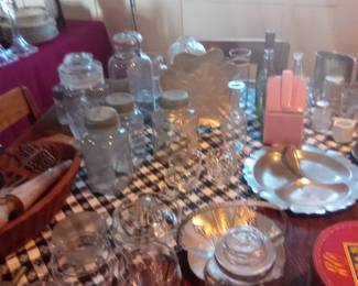Antique dishes and kitchen items