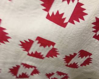 Red and white quilt