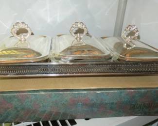 Silver Plate/Glass Buffet Server 