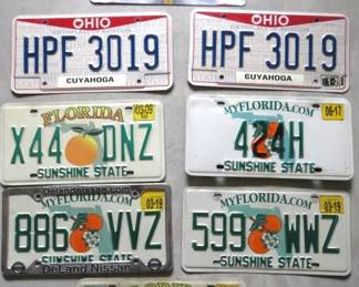 Florida & Ohio License Plates