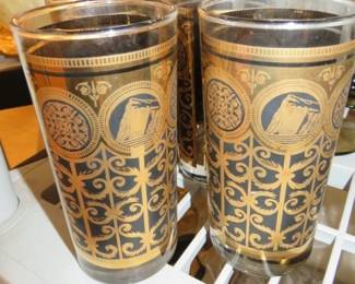 Libbey Prudential Black/Gold Highball Glasses