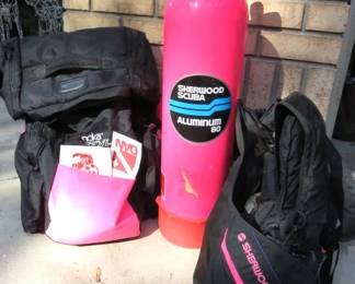 Pink Sherwood Scuba Aluminum 80 Dive Tank & Accessories