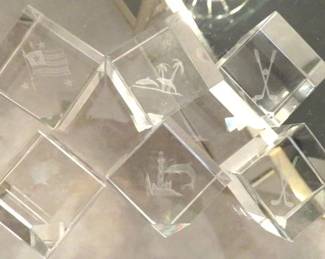 Laser Etched 3D Jet Crystal Paperweights