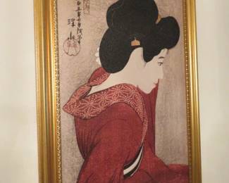 Titled, Before the Mirror or Taikyo by Ito Shinsui (1898-1972) 
