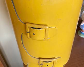 Mid Century Yellow Belt Buckle Waste Basket