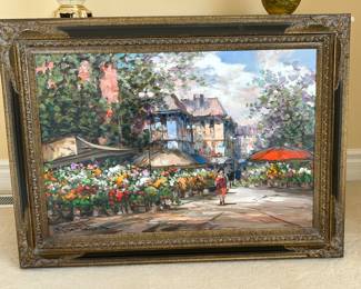 c. Pierre LaTour, "Leisurely Stroll" painting, 24"H x 36"W, Merrill Chase Galleries ~