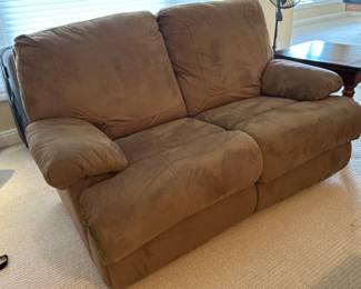 Reclining brown love seat ~