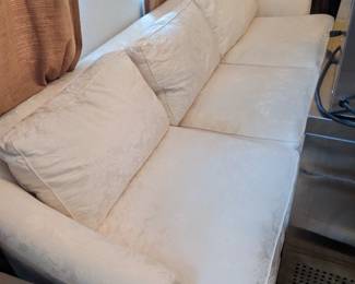 white cloth couch- very nice and upscale