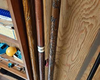 Carved Pool Sticks