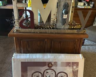 New Christmas fireplace screen in box