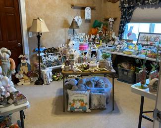 The Easter Room!  Filled with Easter holiday and Spring Decor!  Most items New with Tags!