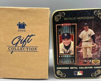 1995 Upper Deck Metallic Impressions Mickey Mantle Baseball Heroes Complete Tin 5 Card Metal Set