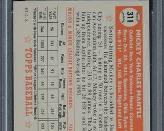 Mickey Mantle 2006 Topps Rookie of the Week Baseball Card 1 Graded PSA 10 GEM MINT bac
