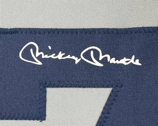 Autographed Mickey Mantle 35x39 New York Grey Reprint Laser Auto Baseball Jersey sig
