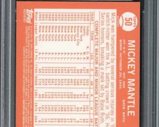 Mickey Mantle MLB 2012 Topps 1964 Reprint Gold Refractor Baseball Card 50 Graded PSA 10 GEM MINT bac