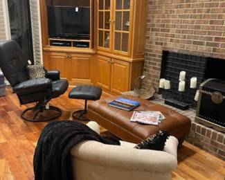 Living room seating (Black chair & ottoman sold)