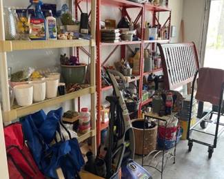 Planters, pots, cleaning supplies