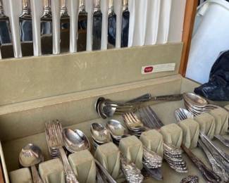 Reed and barton silver plated flatware service