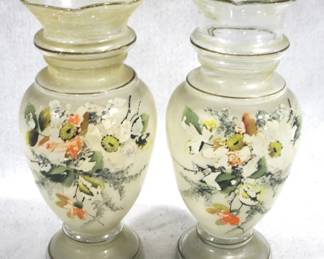 8559 - Set of Glass Vases - 10" Tall
