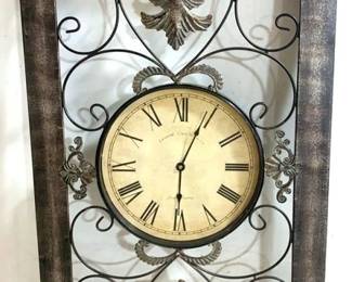 3211 - Decorative Wall Clock - 36 x 21 Edinburgh Clock Works Co. You are buying a used as-is electric/electronic item. We do not guarantee all components are present, and if it is not expressly stated, it is untested.
