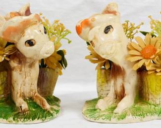 233 - 2 Vintage Figures 5", loss to one base on backside
