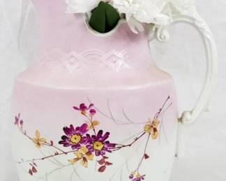 236 - Pink Pitcher with Flowers 15"
