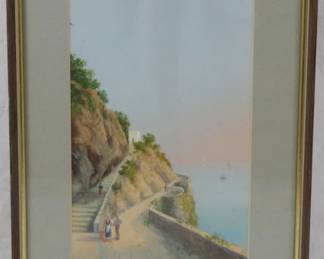 1427 - Unsigned Framed Pastel - 15.5 x 11
