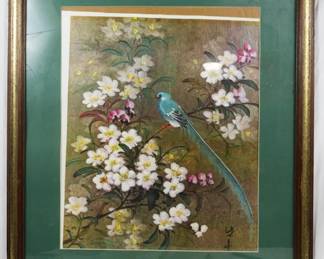 1081 - Signed Framed Print 29 x 25 Print is moving in frame
