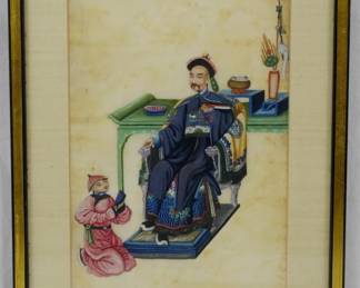 1379 - Unsigned Oriental Art on Paper - 14x10.5
