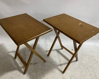 3053 - 2 Folding TV Tables - Damaged - 23" x 22" x 15"
