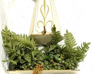 8589 - 2pc Wall Urn w/ Faux Flowers - 30" x 18"
