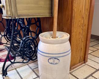 Stoneware Butter Churn