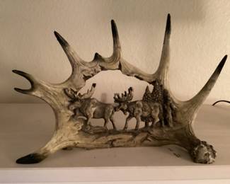Carved moose antler